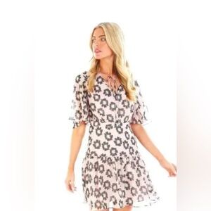 Ted Baker Pink Lucieey Flutter Sleeve Tiered Mini Dress NWT Size 2 US 6